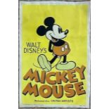 Walt Disney Mickey Mouse poster on linen