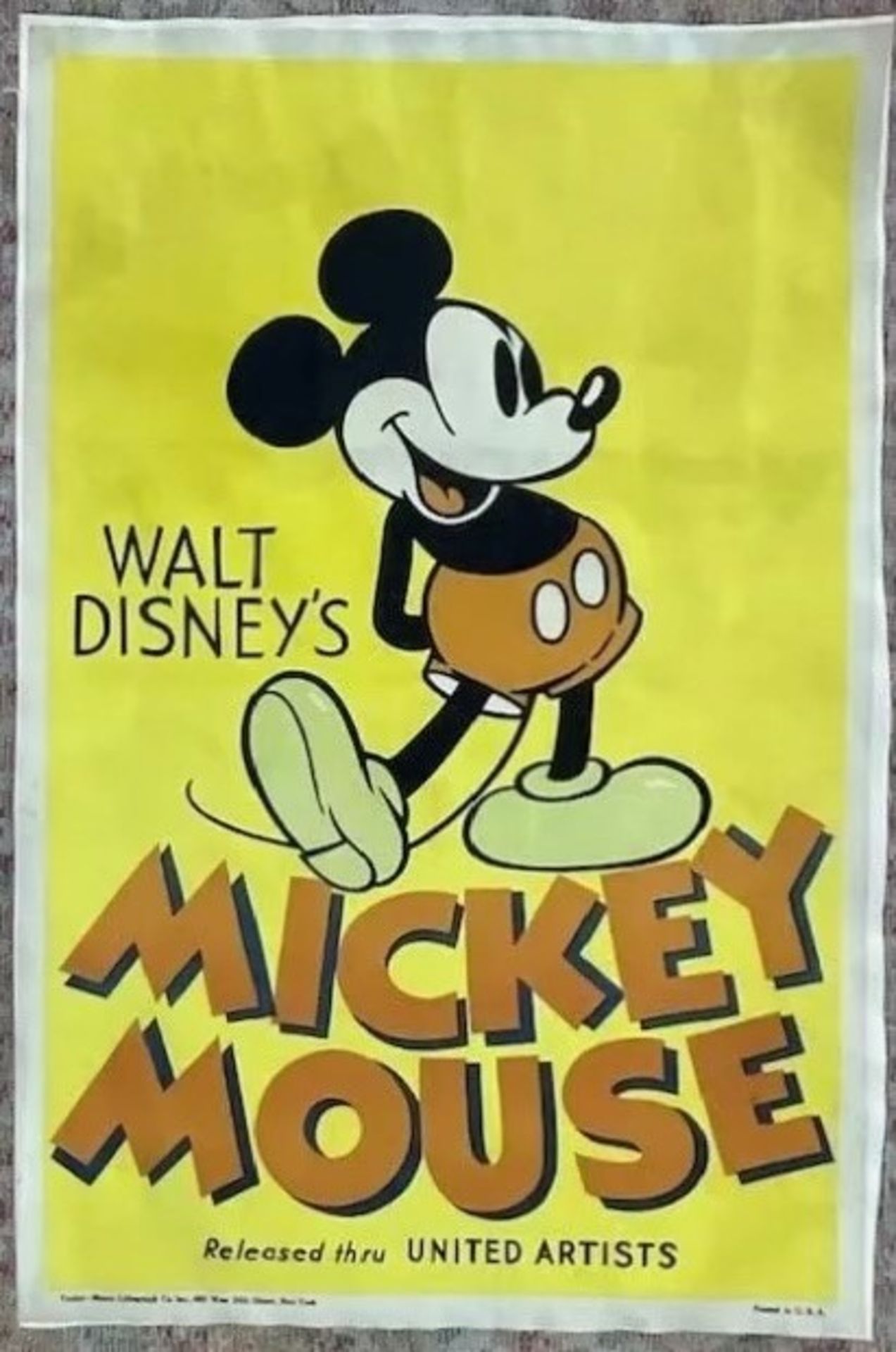 Walt Disney Mickey Mouse poster on linen