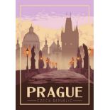 Prague, Czech Republic, Travel Advertisement Poster
