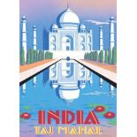 Taj Mahal, India Travel Poster