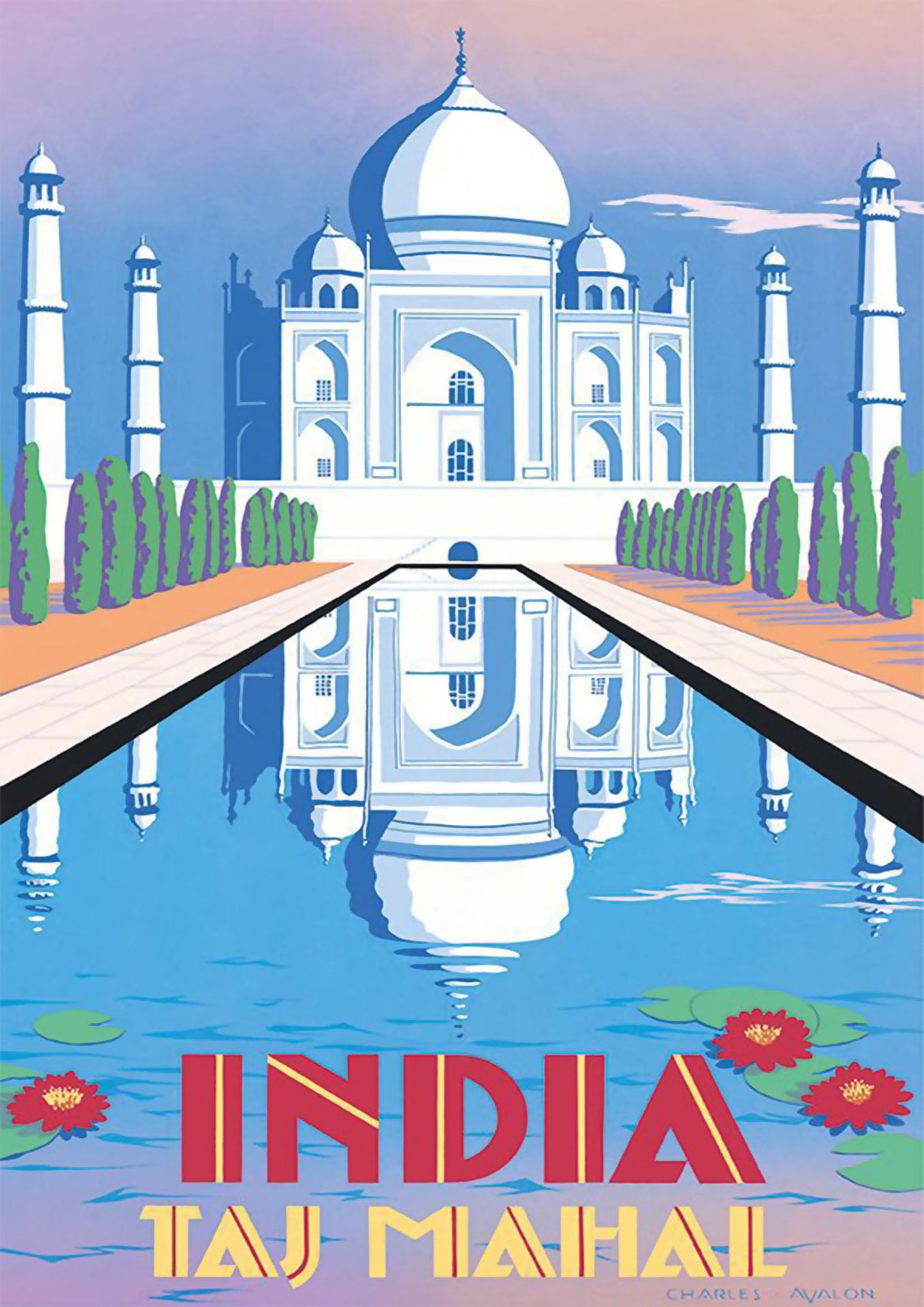 Taj Mahal, India Travel Poster
