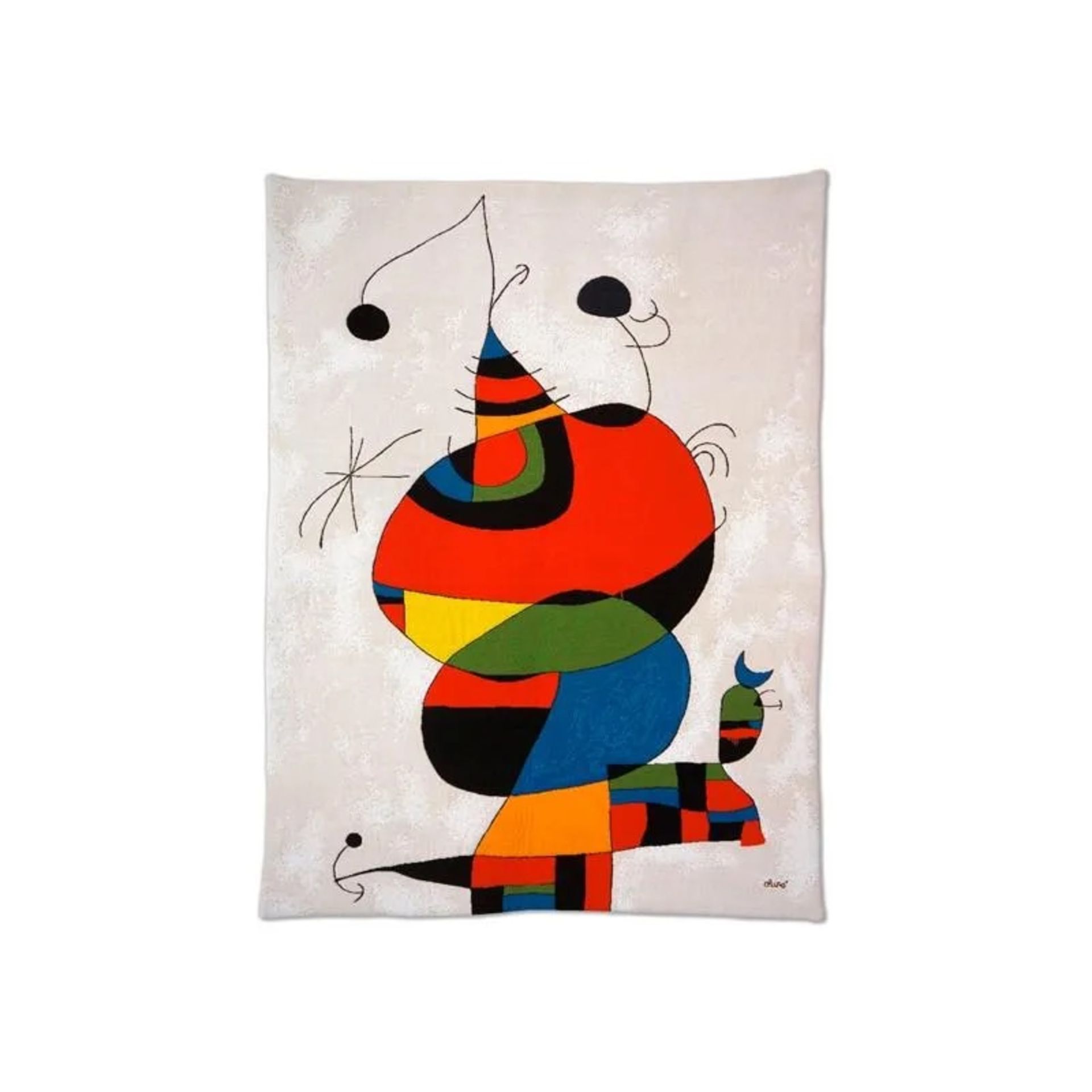 Joan Miro "Femme, oiseau, 1966" Tapestry