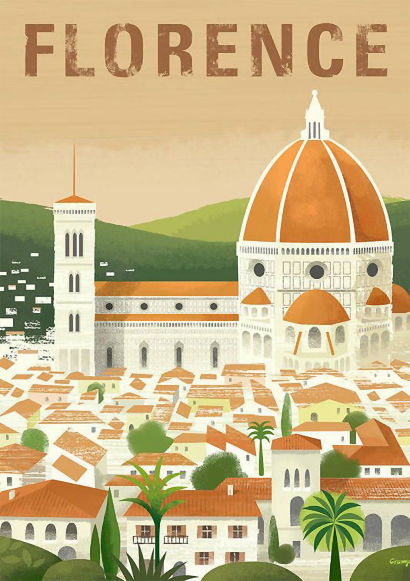 Florence, Italy Travel Advertisement Poster