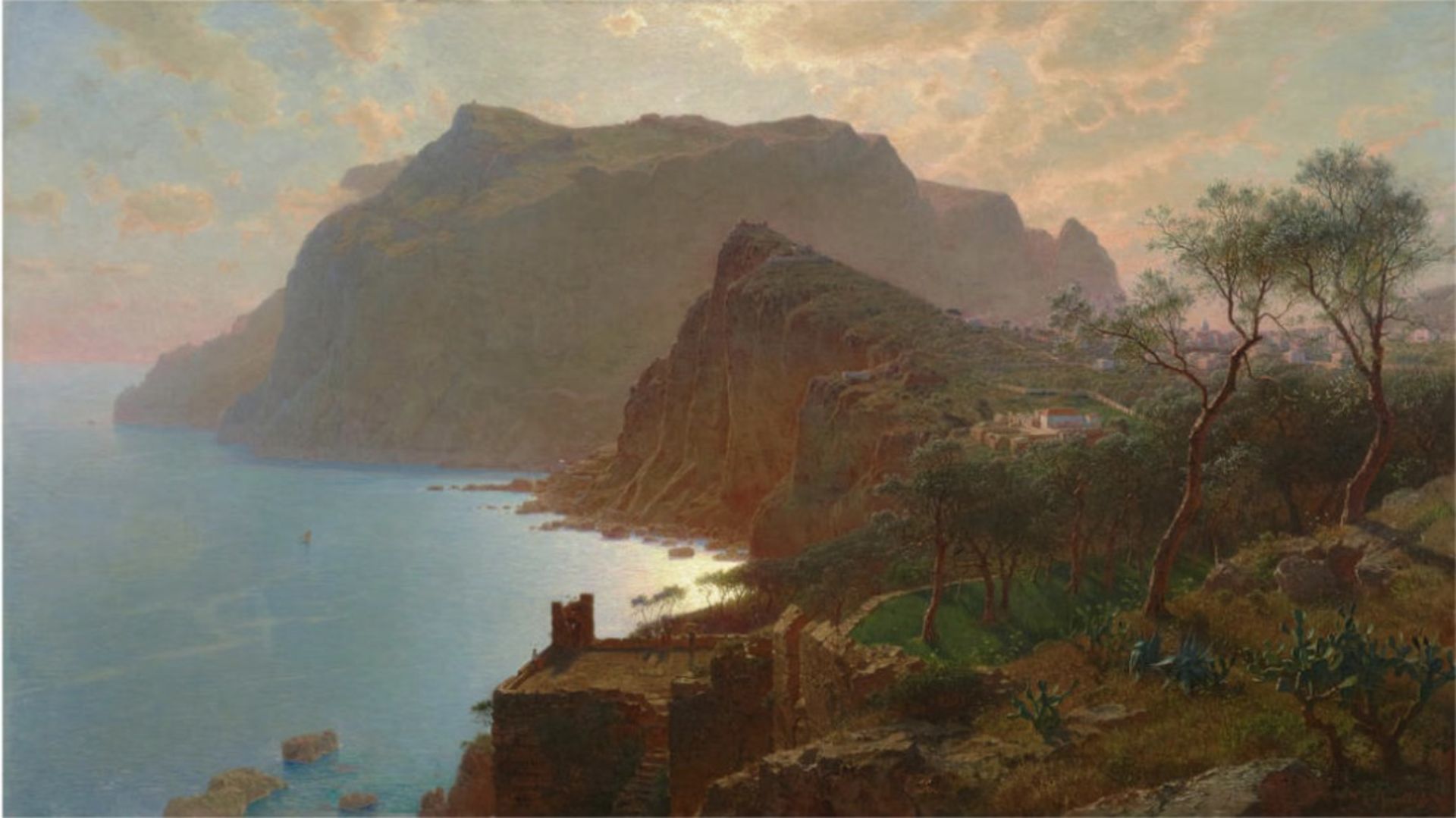 William Stanley Haseltine "The Sea from Capri, 1875" Offset Lithograph