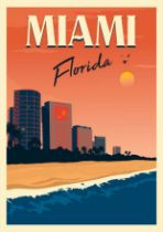 Miami, Florida Travel Advertisement Poster