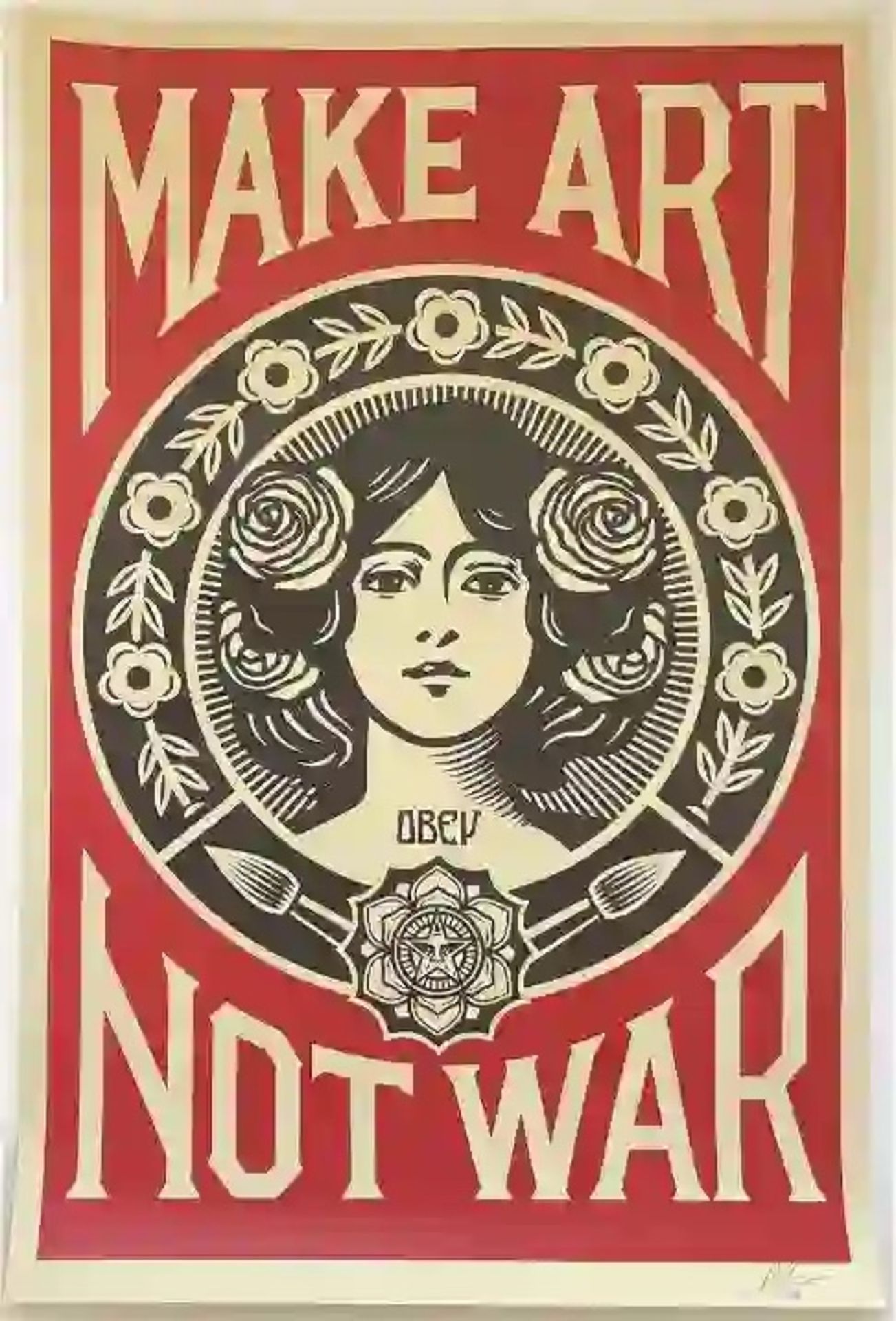Shepard Fairey Signed "Make Art Not War" Offset Lithograph - Bild 7 aus 7