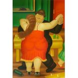 Fernando Botero "Dancing" Oil Painting