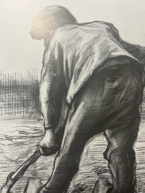 Vincent van Gogh "Peasant Digging" Print. - Image 3 of 6