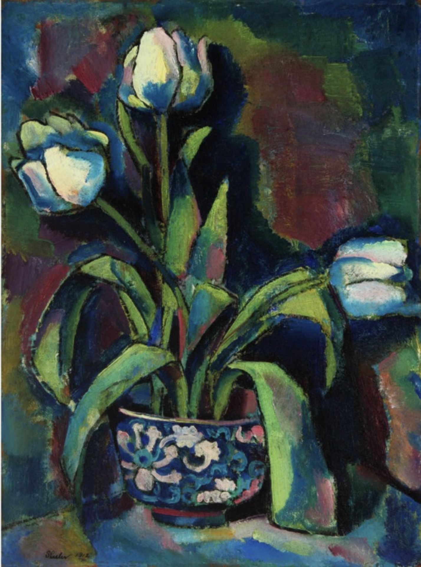 Charles Sheeler "White Tulips, 1912" Offset Lithograph