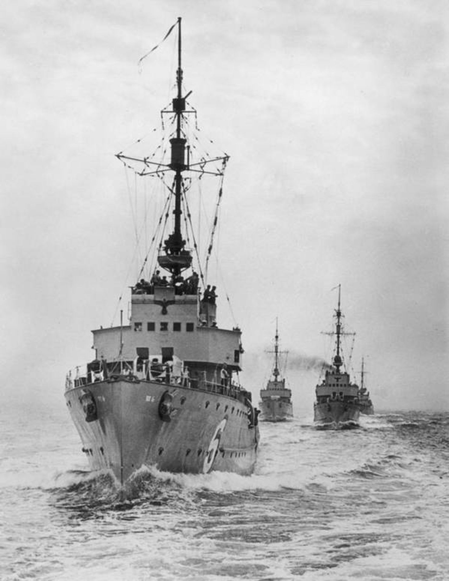 World War II, Minesweepers in Formation Photo Print