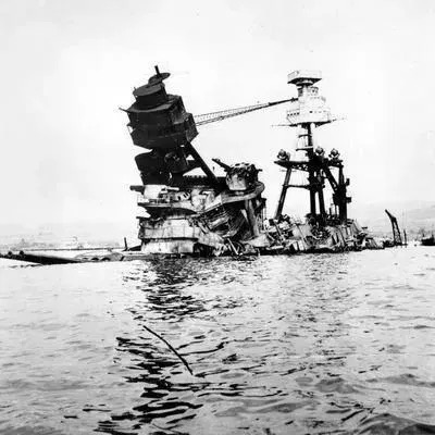 World War II, USS Arizona Sinking, Pearl Harbor Print