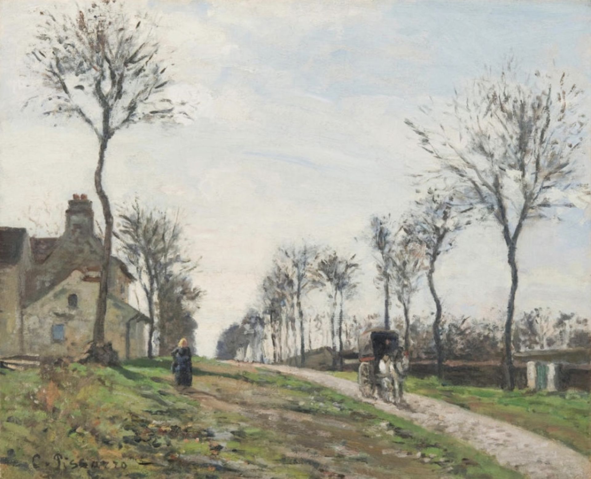 Camille Pissarro "Road to Marly, 1870" Offset Lithograph
