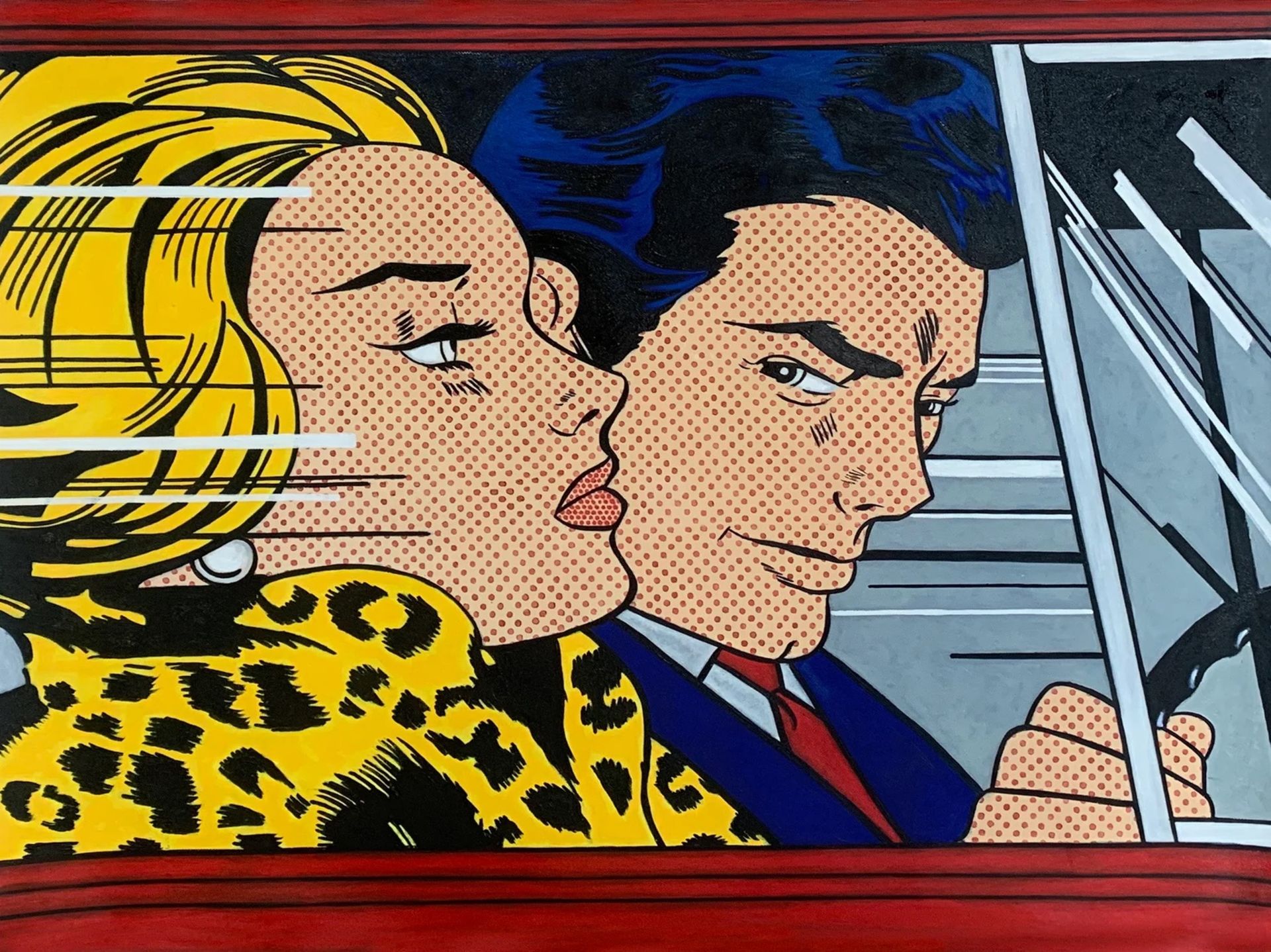 Roy Lichtenstein "In the Car, 1963" Oil Painting