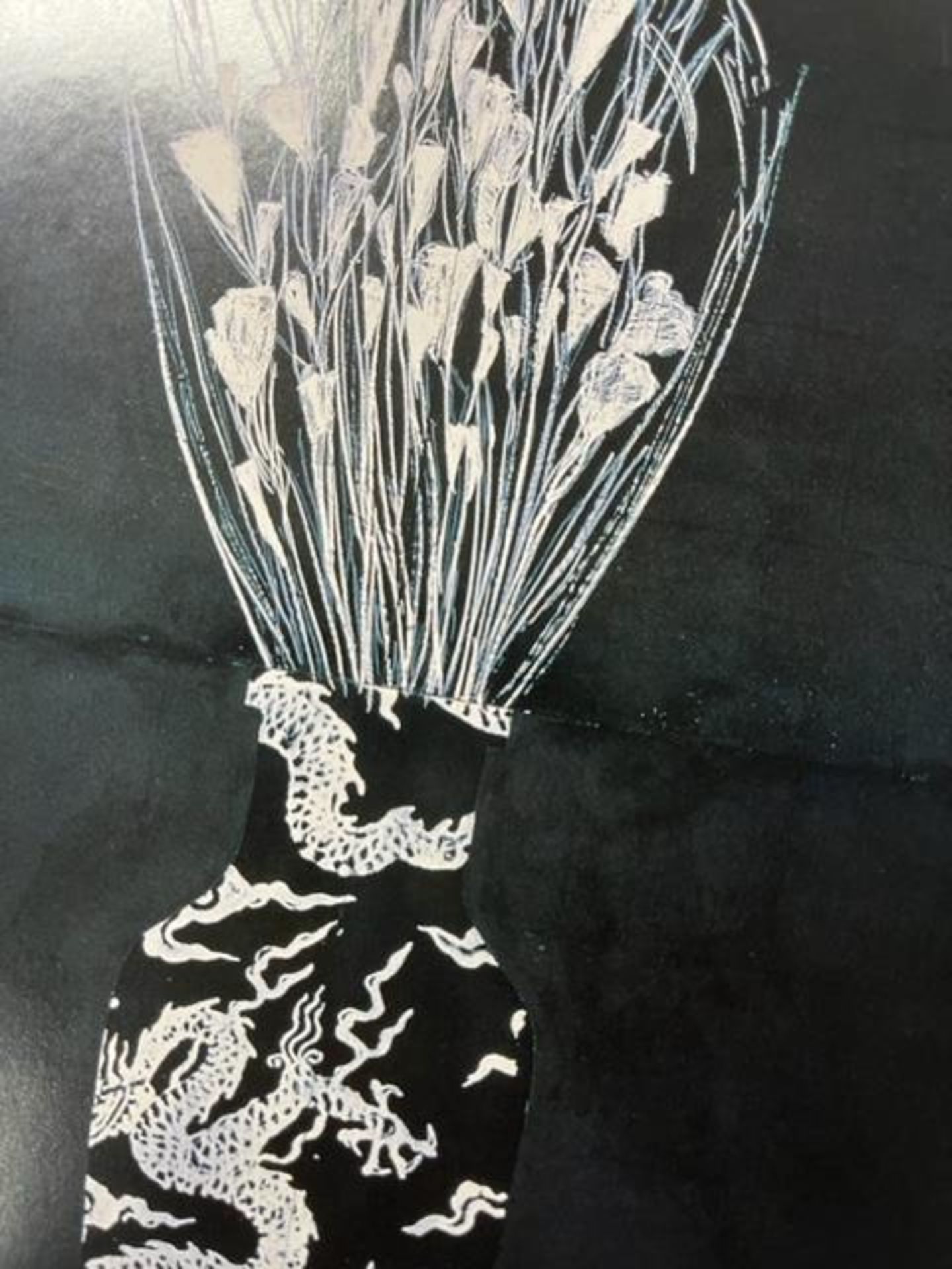 Donald Sultan "Black Roses in a Black Rose Vase" Print. - Image 6 of 6