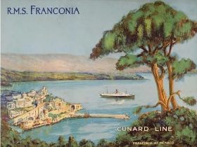 RMS Franconia, Monaco, Travel Poster