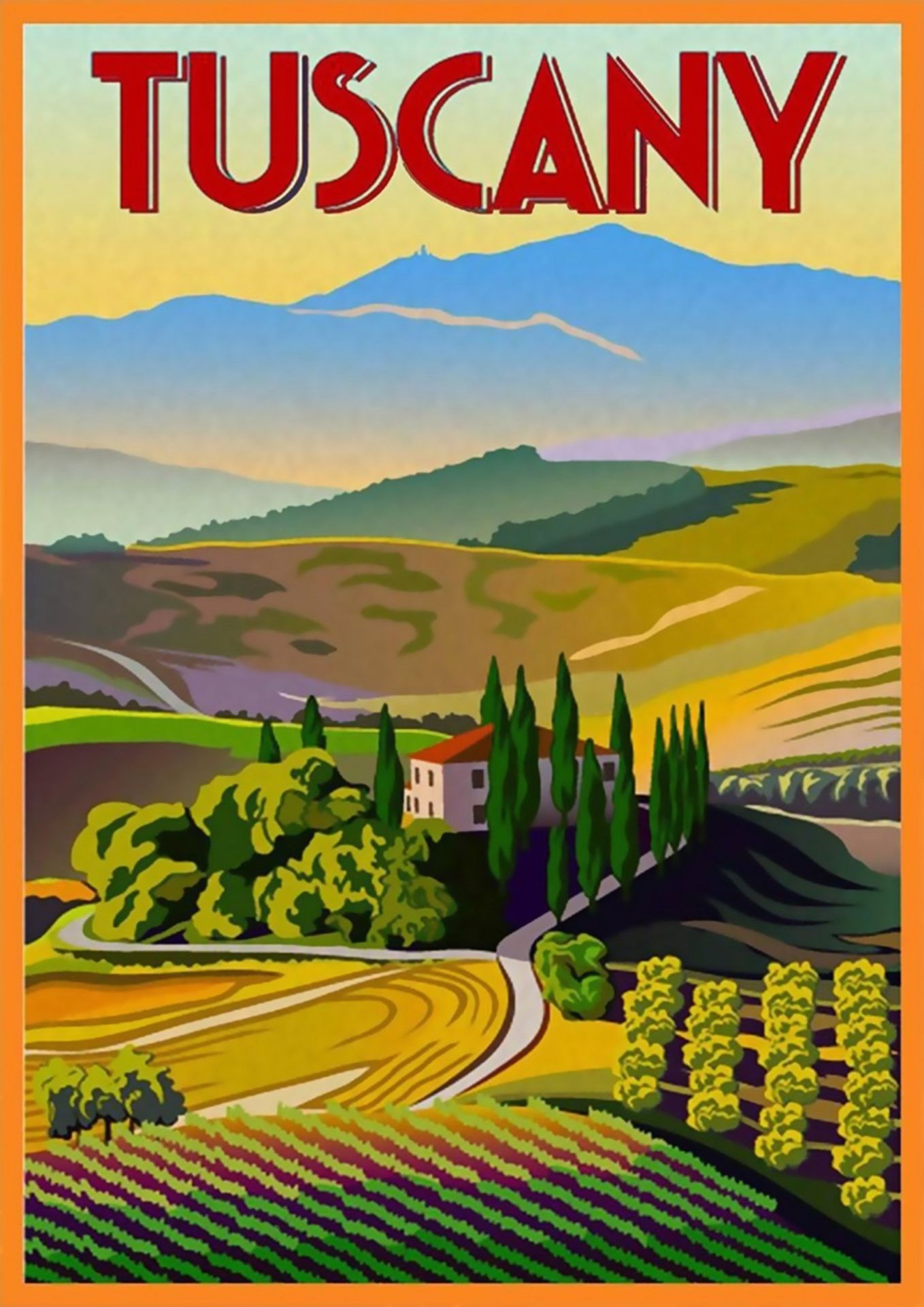 Tuscany, Italy Travel Poster