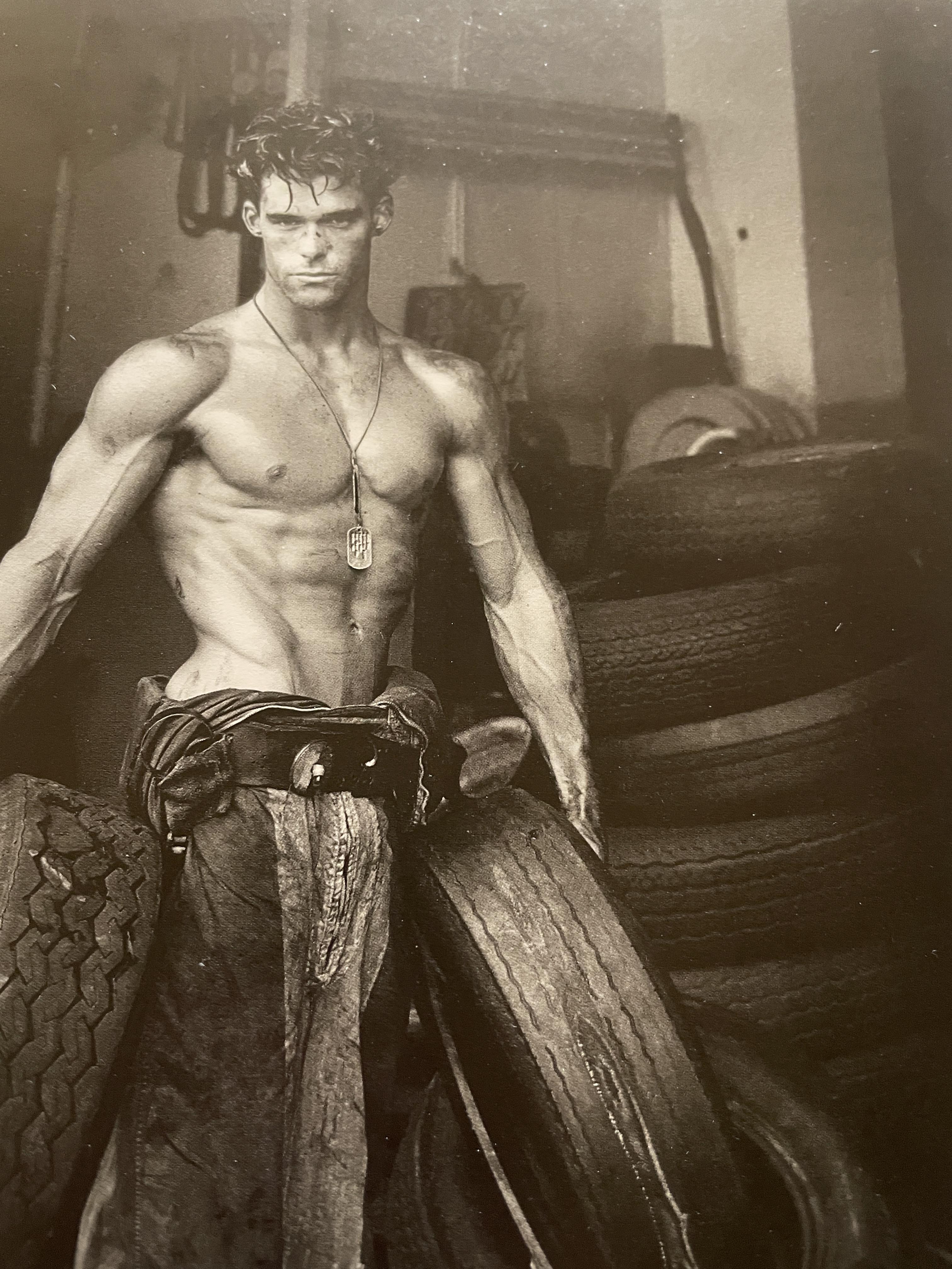 Herb Ritts "Fred With Tires, 1984" Print. - Image 2 of 6