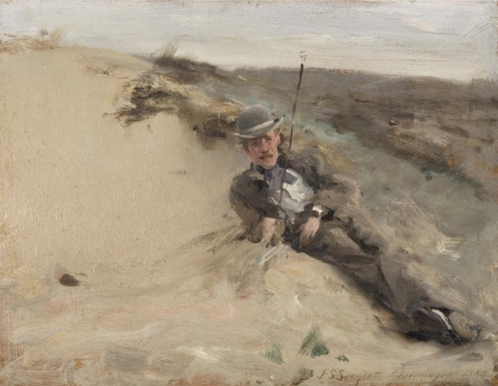 John Singer Sargent "Portrait of Ralph Curtis on the Beach at Scheveningen, 1880" Offset Lithograph