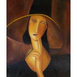 Amedeo Modigliana "Woman in Hat" Painting