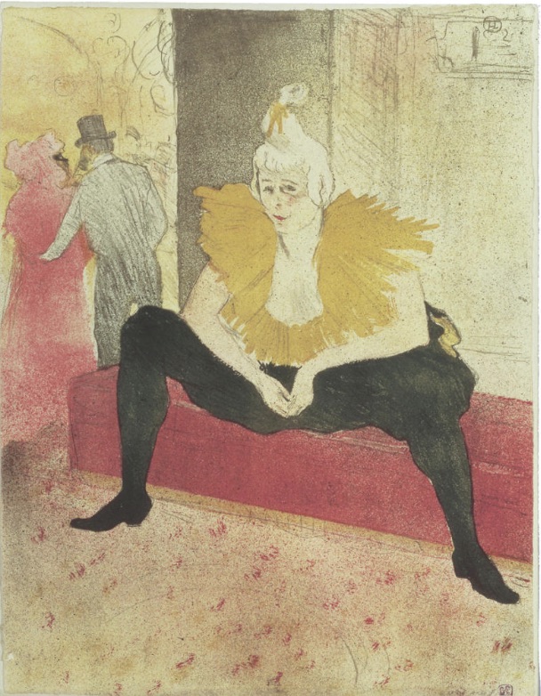 Henri De Toulouse Lautrec "The Seated Clowness, 1896" Offset Lithograph