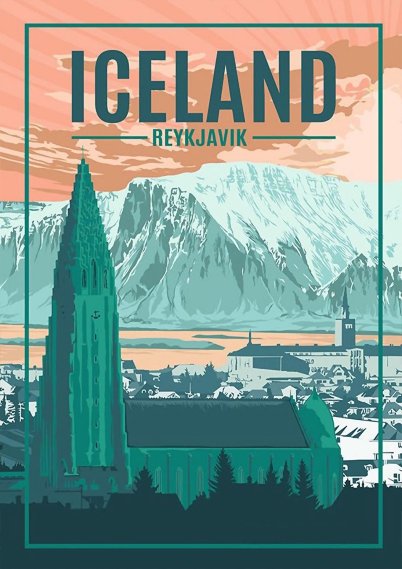 Iceland Travel Poster