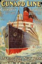 Cunard "Liverpool Boston, New York" Travel Poster
