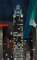 Georgia Okeeffe "Radiatior Building, Night, New York" Offset LIthograph