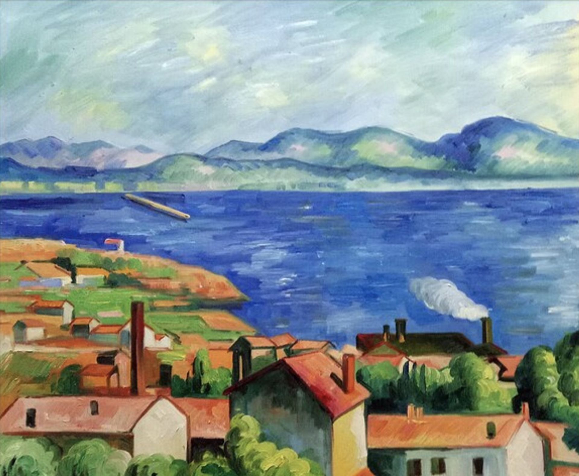 Paul Cezanne "Gulf of Marseilles, 1885" Painting