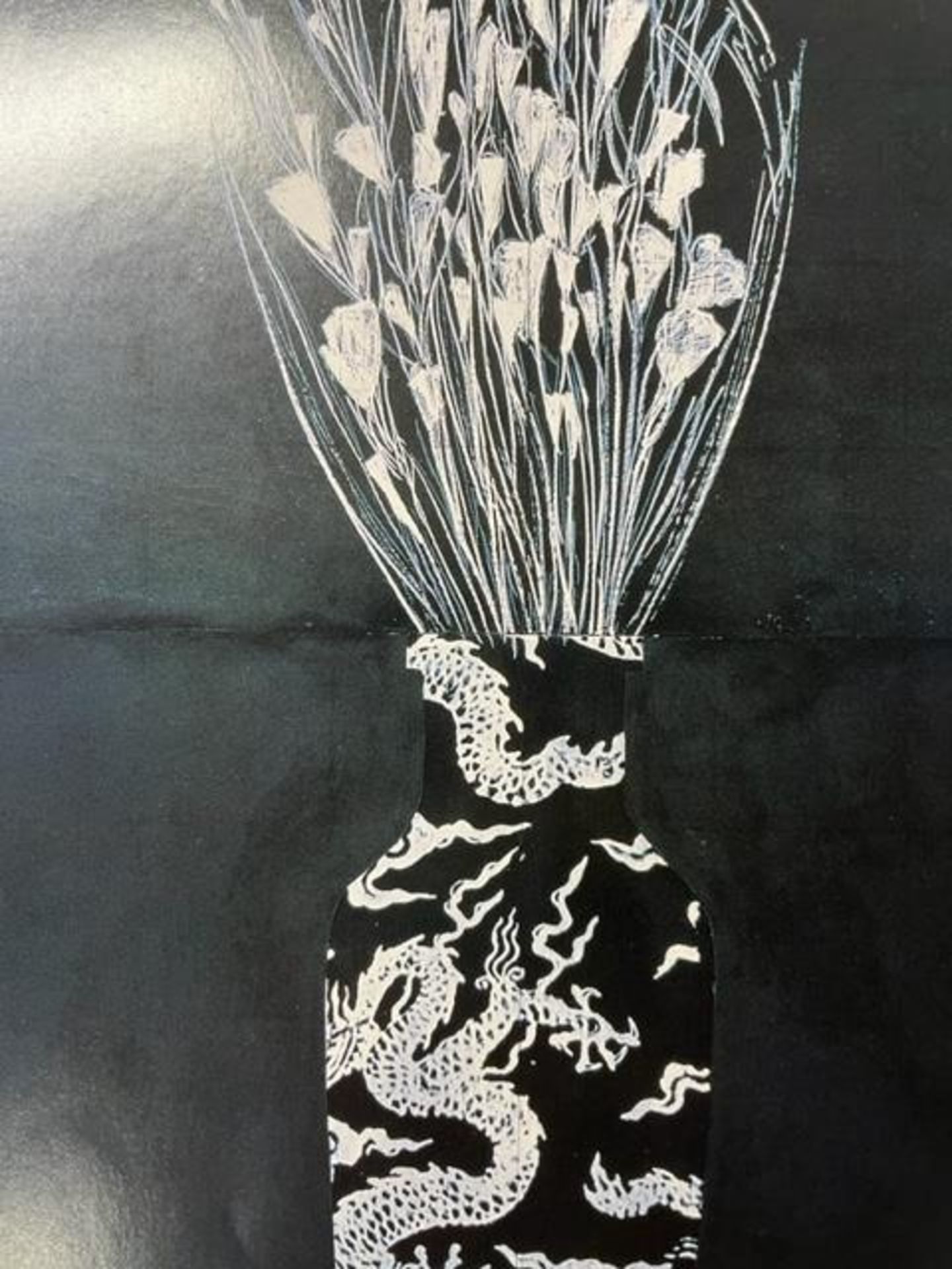 Donald Sultan "Black Roses in a Black Rose Vase" Print. - Image 4 of 6