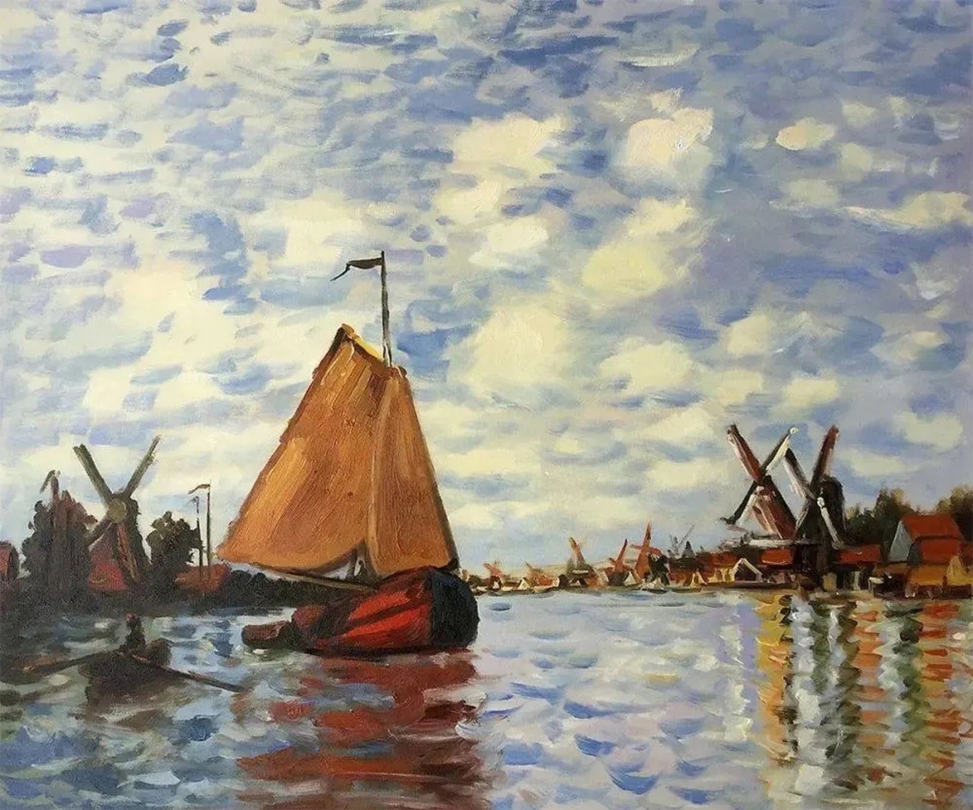 Claude Monet "Zaan at Zaandam, 1871" Oil Painting