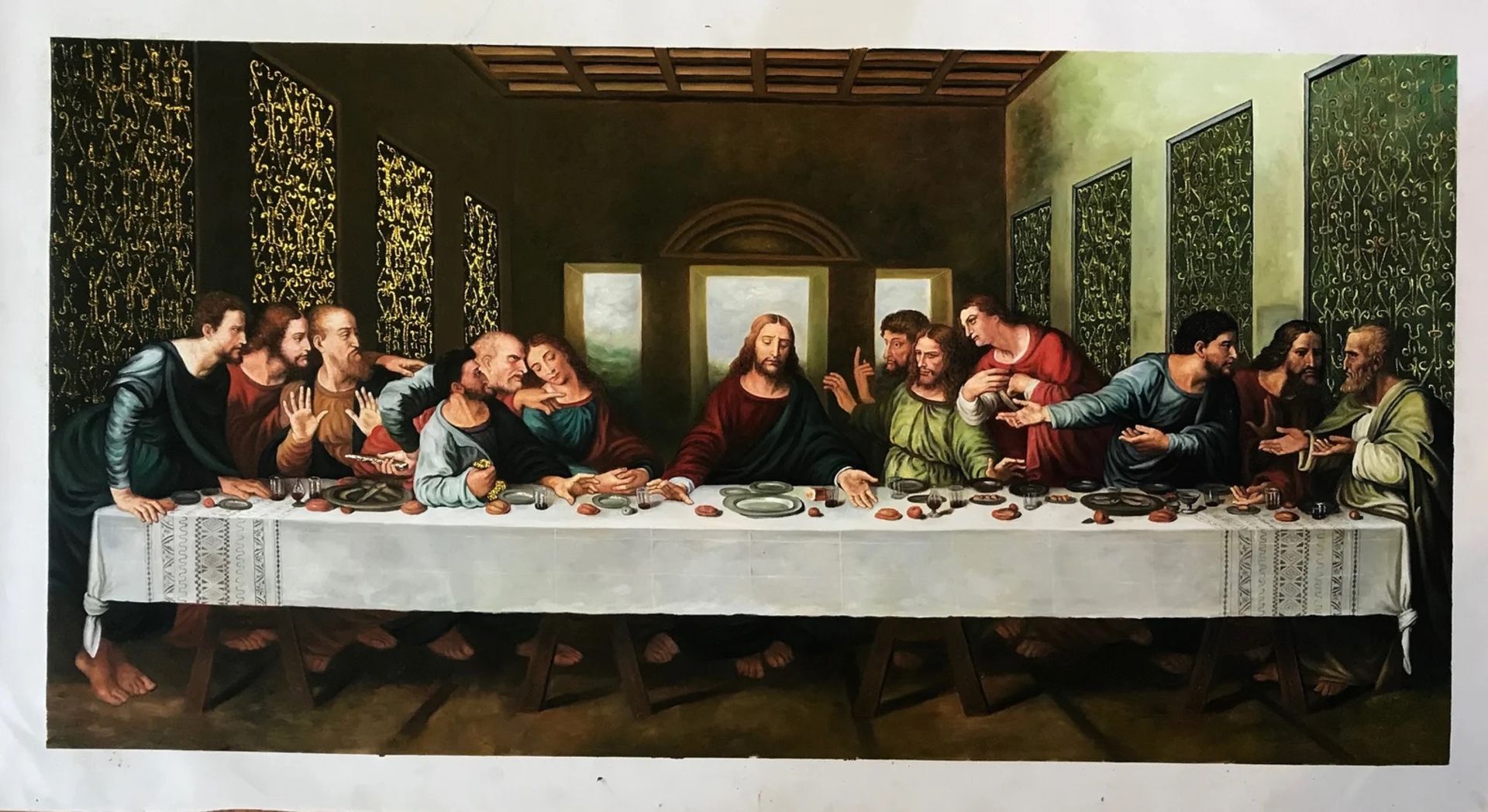 Leonardo da Vinci "The Last Supper, 1495" Oil Painting