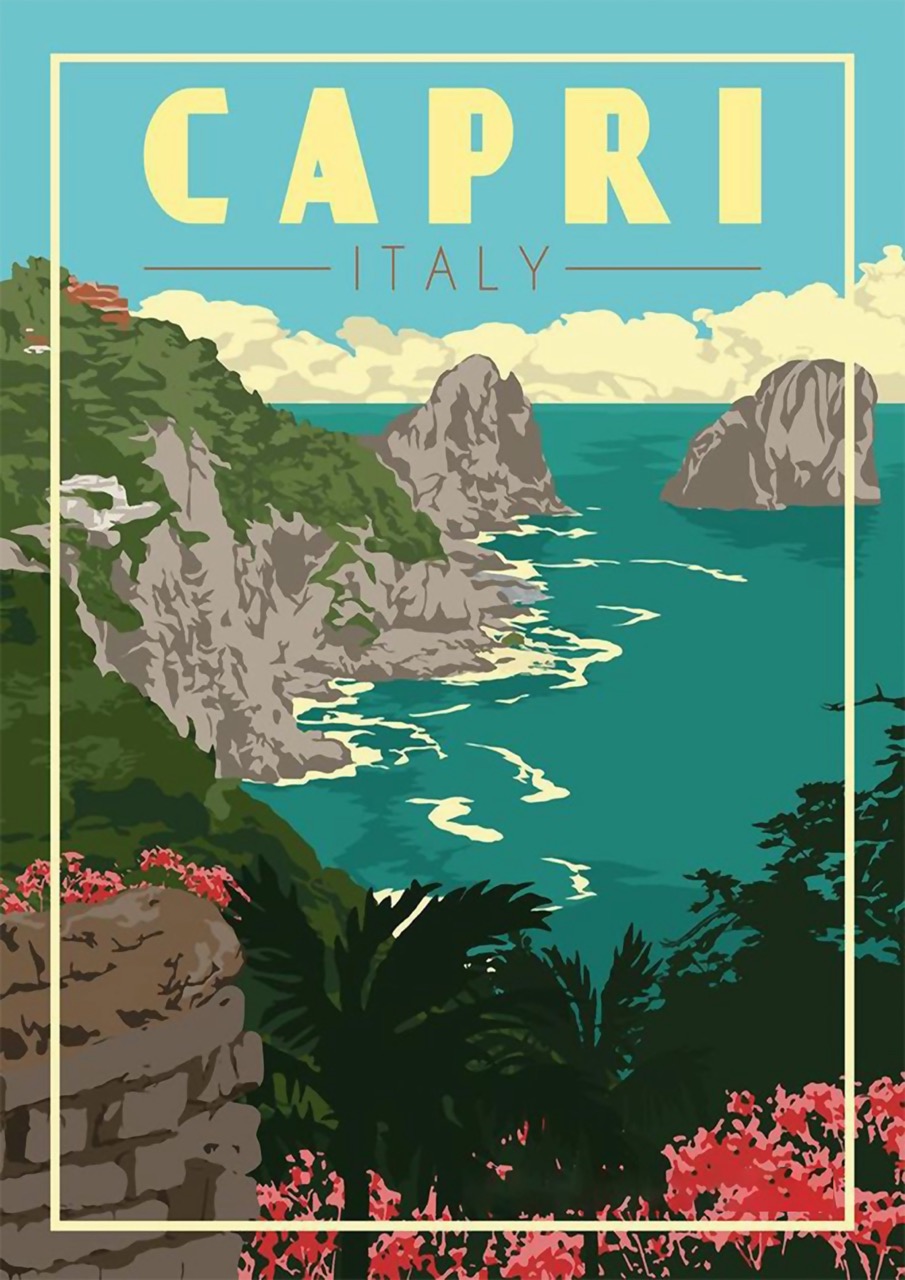 Capri, Italy Travel Poster