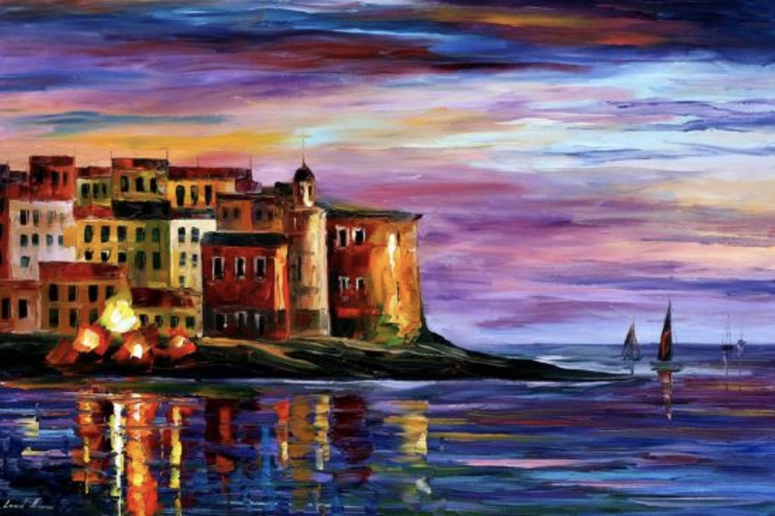 Leonid Afremov "Italy Liguria" Offset Lithograph