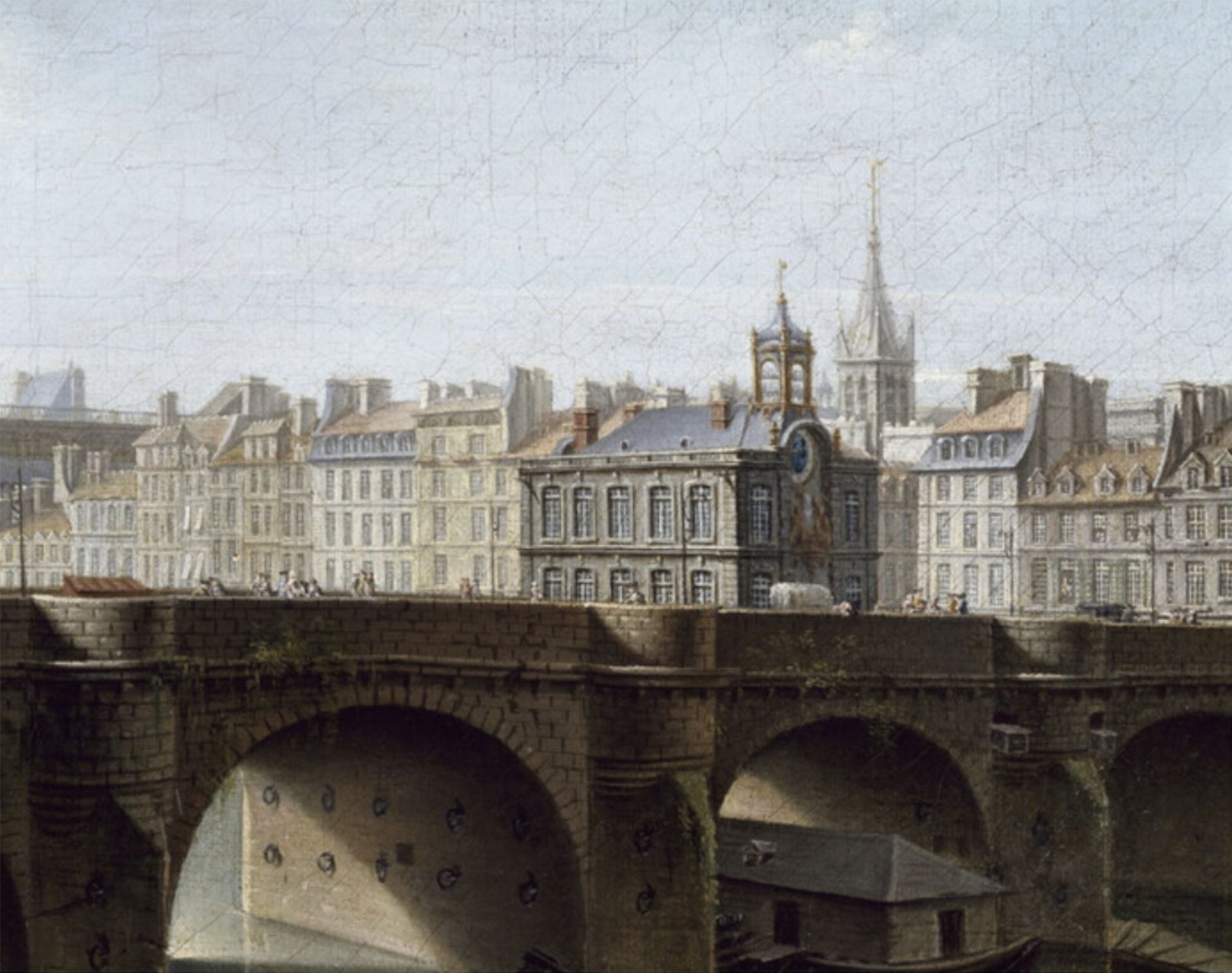 Jean Baptiste Raguenet "Le Pont Neuf et la Samaritaine, a Paris, 1755" Offset Lithograph