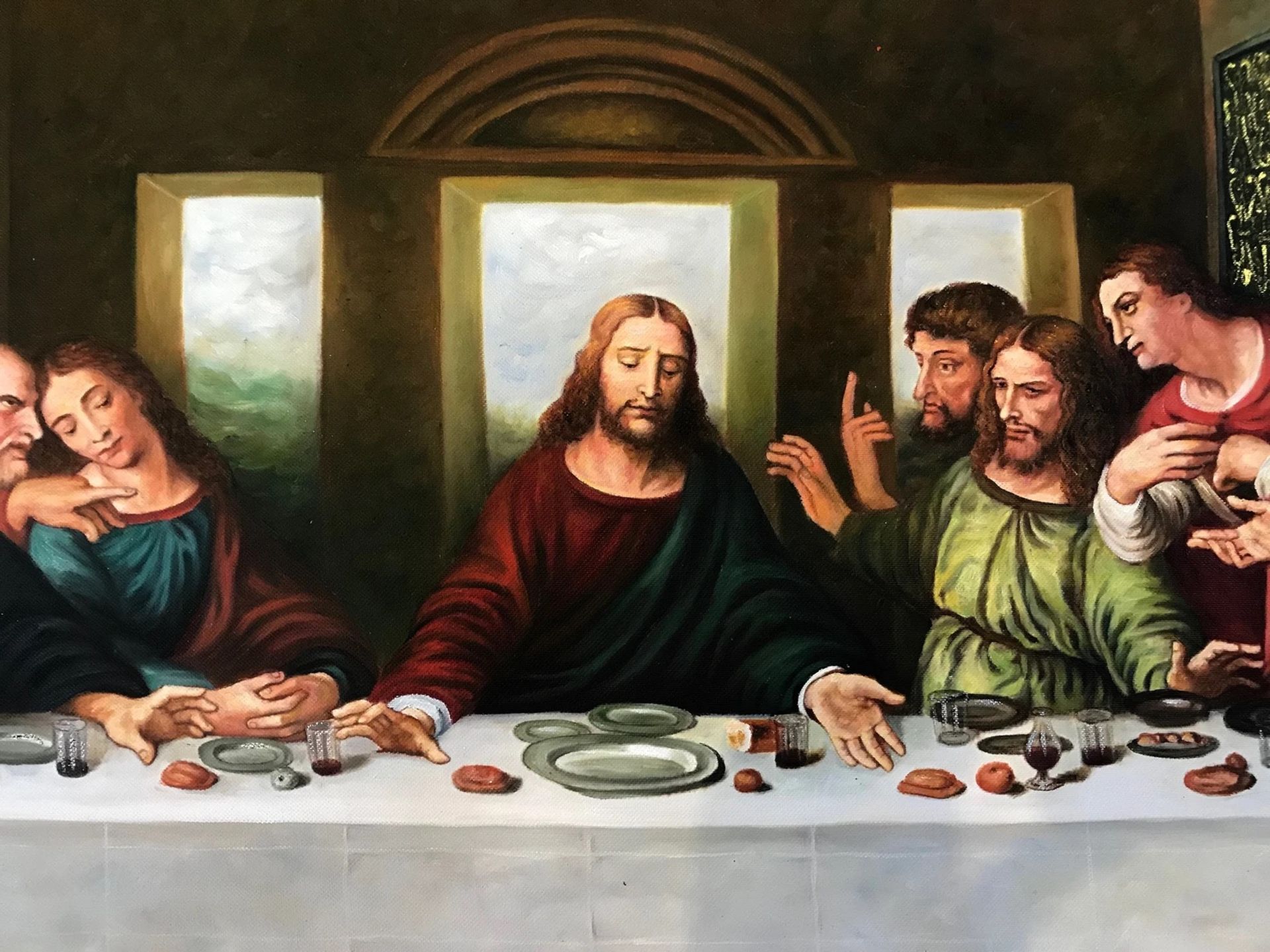 Leonardo da Vinci "The Last Supper, 1495" Oil Painting - Bild 3 aus 4