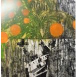 Donald Sultan "Oranges in a Pot" Print.