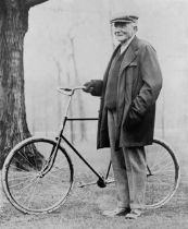 John D. Rockefelle "With Bicycle, 1913" Print