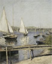 Gustave Caillebotte "Sailing Boats at Argenteuil, 1888" Offset Lithograph