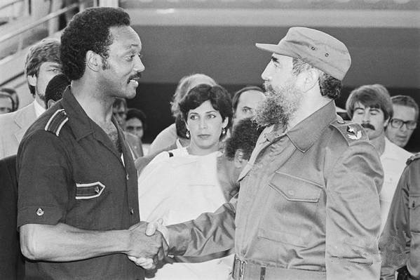 Jesse Jackson and Fidel Castro Photo Print