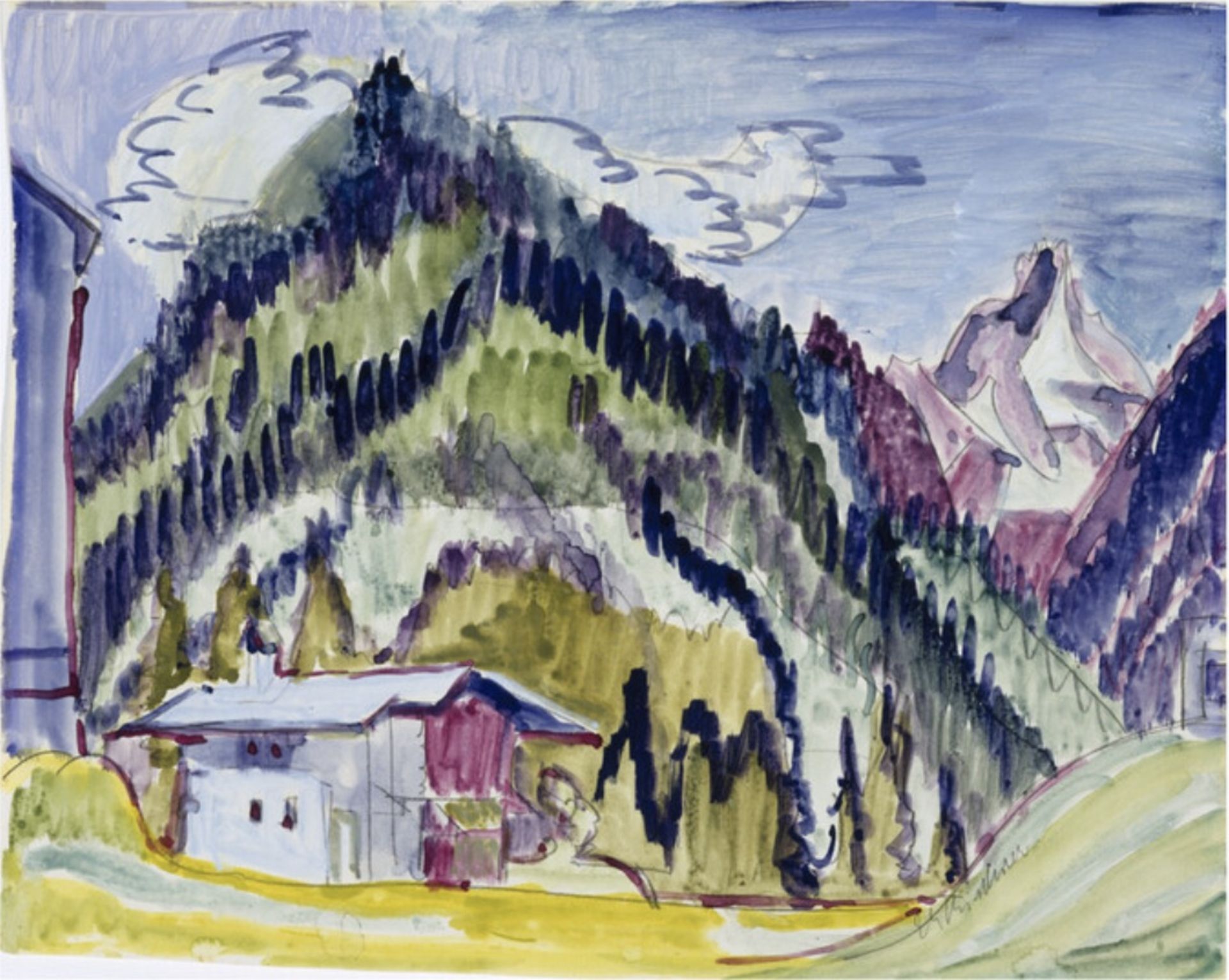 Ernest Ludwig Kirchner "Wilderness Home, 1925" Offset Lithograph