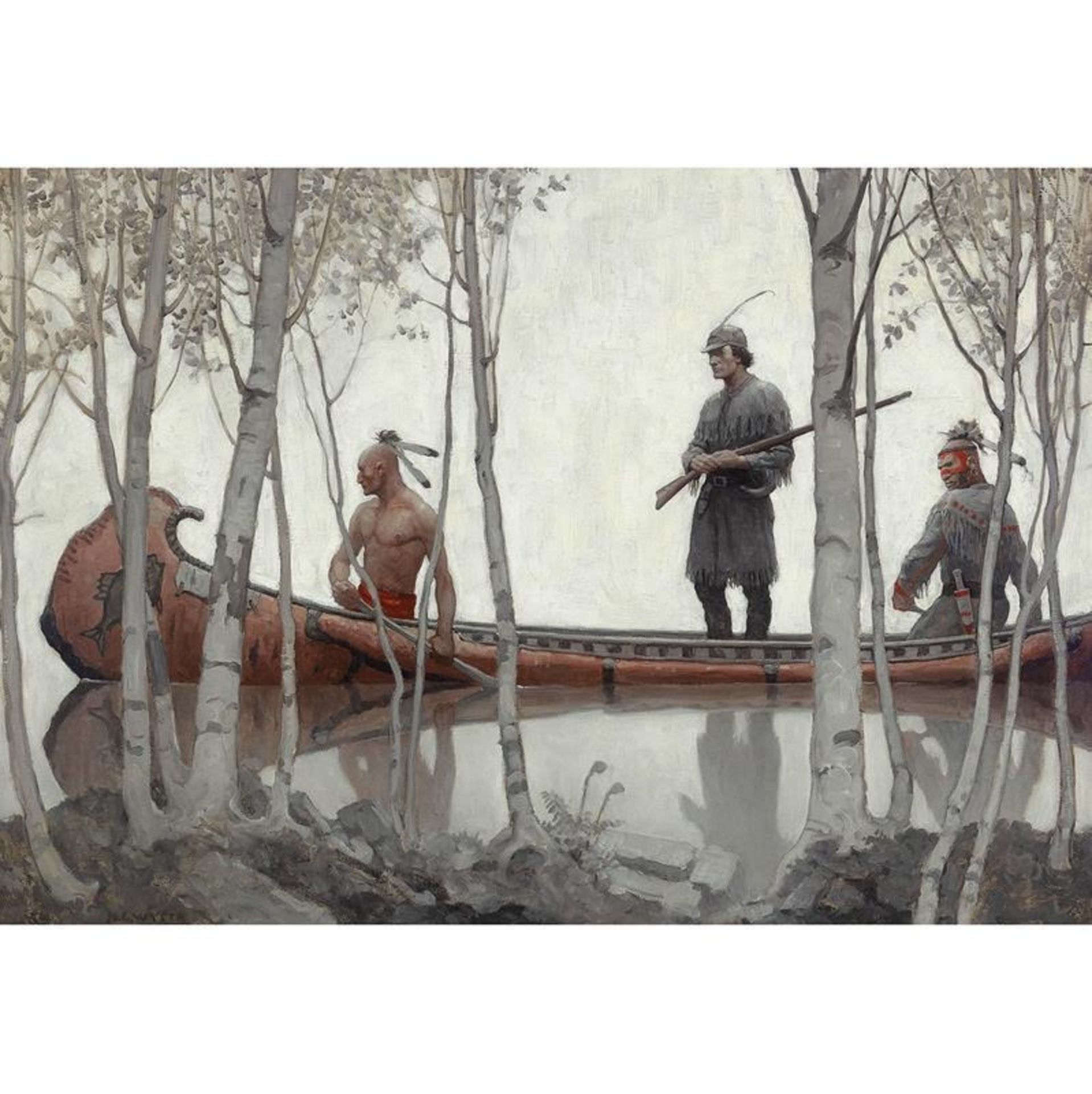 N.C. Wyeth "The Last of the Mohicans, 1919" Offset Lithograph - Bild 2 aus 2