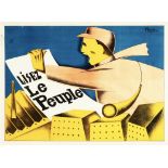 F. Kersters "Lisez Le Peuple, 1930" Offset Lithograph