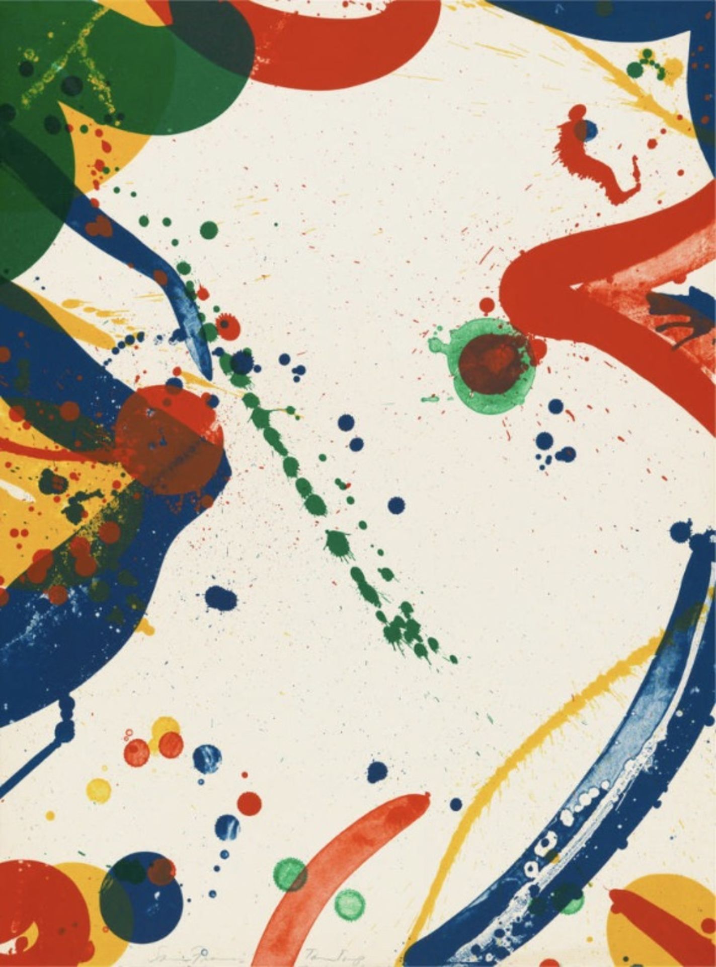 Sam Francis "Green and Red, 1966" Print