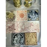 A selection of antique tiles, mainly Minton