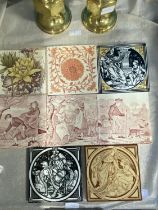 A selection of antique tiles, mainly Minton