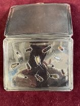 A hallmarked silver cigarette case in japanese Shibayama form with applied insect & bug decoration