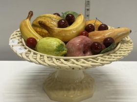 A large capodimonte fruit bowl