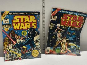 Two vintage Star Wars Marvel special edition comics Numbers #1 & #2
