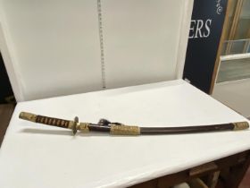 A Japanese Kutani sword and scabbard, shipping unavailable (over 18's only)