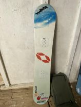 A Burton snowboard and case, shipping unavailable